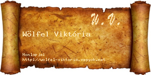 Wölfel Viktória névjegykártya